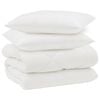 vidaXL Winter Dekbed met kussen 3 pcs Wit Microvezel