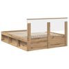 vidaXL Bedframe Ambachtelijk eiken 140 x 190 cm Bewerkt hout