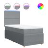 vidaXL Boxspring met matras stof lichtgrijs 80x200 cm