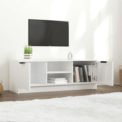 vidaXL Tv-meubel 102x35x36,5 cm bewerkt hout hoogglans wit