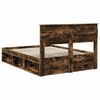 vidaXL Bedframe Gerookt eiken 140 x 190 cm Massief grenenhout