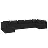 vidaXL 7-delige Loungeset met kussens poly rattan zwart