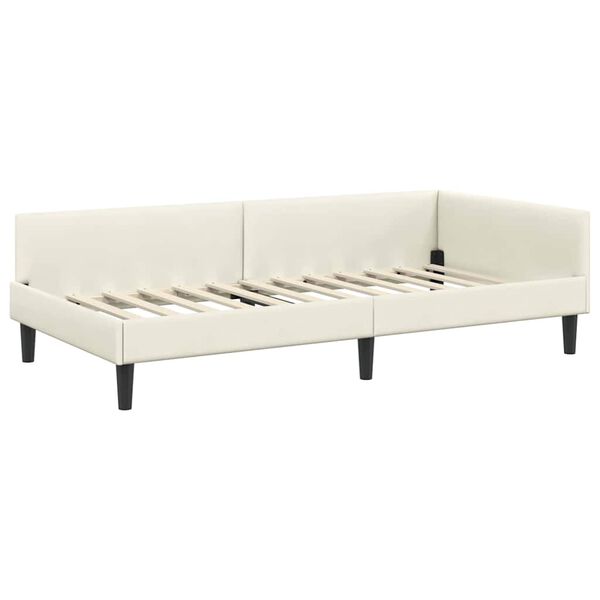 vidaXL Hoekbedframe met hoofdeinde Crème 80 cm x 200 cm Fluweel