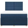 vidaXL Boxspring met matras stof blauw 140x190 cm