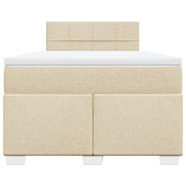 vidaXL Boxspring met matras stof cr&egrave;mekleurig 120x190 cm