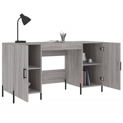 vidaXL Bureau 140x50x75 cm bewerkt hout grijs sonoma eikenkleurig