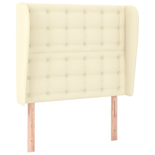 vidaXL Hoofdbord met randen 83x23x118/128 cm kunstleer cr&egrave;mekleurig