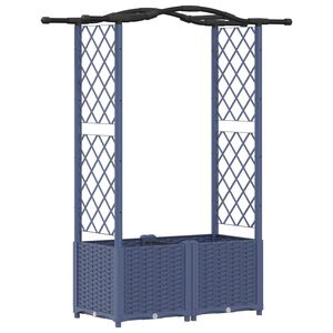 vidaXL Verhoogd Bed met Trellis en Dak Grijs 125 x 40 x 138 cm PP
