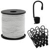 vidaXL Bungee Koorden met Haken 6 mm Zwart en Wit PP en rubber