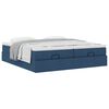 vidaXL Ottoman bed met matrassen 160x200cm stof blauw
