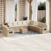 vidaXL 12-delige Loungeset met kussens poly rattan beige