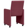 vidaXL Dining Stoelen met Wielen 2 pcs Wijnrood 57 x 66 x 94 cm Stof