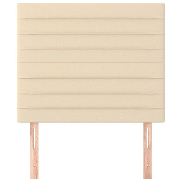 vidaXL Hoofdbord cr&egrave;me 90x5x118/128 cm stof