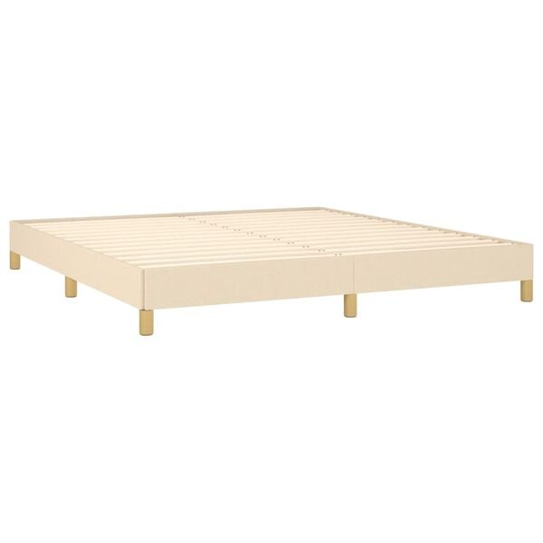 vidaXL Bedframe zonder matras stof cr&egrave;mekleurig 180x200 cm
