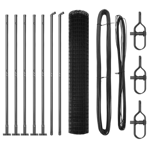vidaXL Hecke met palen Grijs 1.6 x 10 m Staal