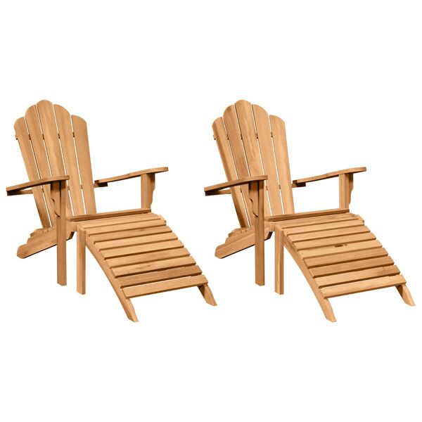 vidaXL Tuinstoelen Adirondack 2 pcs Bruin 77 x 137 x 95 cm