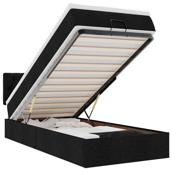 vidaXL Ottoman bed met matras 90x190cm stof zwart