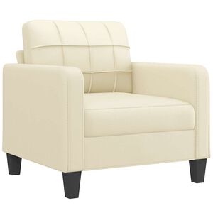 vidaXL Fauteuil 60 cm kunstleer cr&egrave;mekleurig