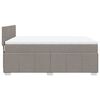 vidaXL Boxspring met matras stof taupe 140x200 cm