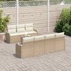 vidaXL Tuinbankenset met kussen 8 pcs Beige poly rattan