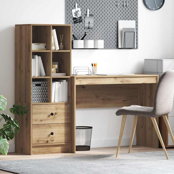 vidaXL Bureau met lade 2 pcs Artisan Eiken