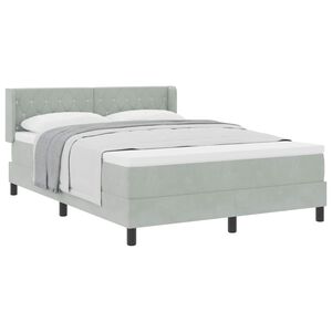 vidaXL Boxspringbed met hoofdeinde Lichtgrijs 200 x 160 cm Fluweel