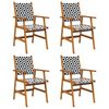 vidaXL Tuinstoelen 4 stuks massief acaciahout