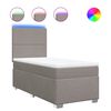 vidaXL Boxspring met matras stof taupe 90x190 cm