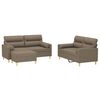 vidaXL 3-delige Loungeset met sierkussens en kussens stof taupe