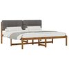 vidaXL Bedframe met gestoffeerd hoofdbord Naturel en lichtgrijs