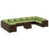 vidaXL 11-delige Loungeset met kussens poly rattan bruin