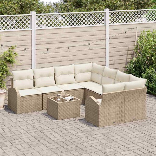 vidaXL Tuin Sofa Set Beige 55 x 55 x 37 cm poly rattan