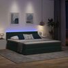 vidaXL Opbergbed met LED met matras Donkergroen 160 x 200 cm Fluweel