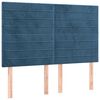 vidaXL Boxspring met matras fluweel donkerblauw 140x200 cm