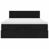 vidaXL Ottoman bed met matras en LED's 140x190cm fluweel zwart