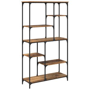 vidaXL Boekenkast 5-laags 99 x 35,5 x 176 cm Bewerkt hout Oud hout