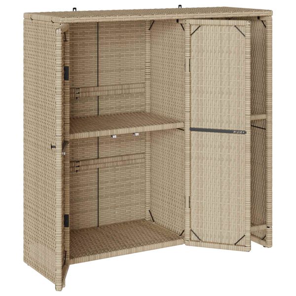 vidaXL Opbergkast met plank met opslag Beige 100 x 36 x 102 cm Rattan