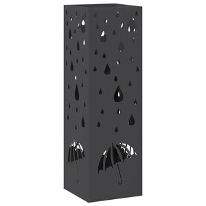 vidaXL Regen paraplu standaard Zwart 15,5 x 15,5 x 49 cm Staal