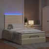 vidaXL Ottoman bed met matras en LED's 120x190cm stof crèmekleurig