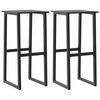 vidaXL Barkrukken 2 st 38x38x80 cm gepoedercoat staal zwart