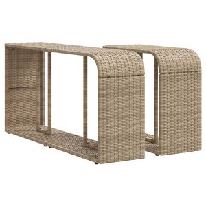 vidaXL Opbergschappen 2 st poly rattan beige