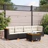 vidaXL 5-delige Loungeset met kussens poly rattan zwart