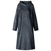 vidaXL Deken hoodie Marineblauw l Flanel