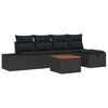 vidaXL Tuinbankenset 6 st Zwart Poly riet