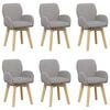 vidaXL Draai Eetstoelen 6 st Boucl&eacute; Lichtgrijs 54 x 58 x 87 cm