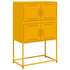 vidaXL Dressoir 68,5x38,5x107 cm staal mosterdgeel