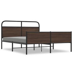 vidaXL Bedframe zonder matras metaal bruin eikenkleurig 150x200 cm