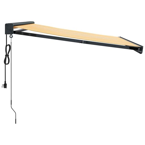 vidaXL Luifel uittrekbaar 3x2,5 m stof en aluminium geel en wit