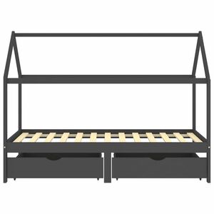 vidaXL Kinderbedframe met lades grenenhout donkergrijs 90x200 cm