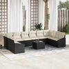 vidaXL Tuin Sofa Set met kussen 11 pcs Bruin en Cr&egrave;me poly rattan